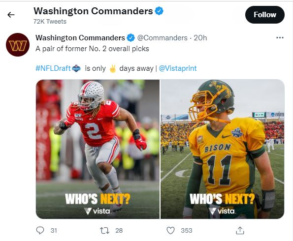 Washington Commanders Tweet