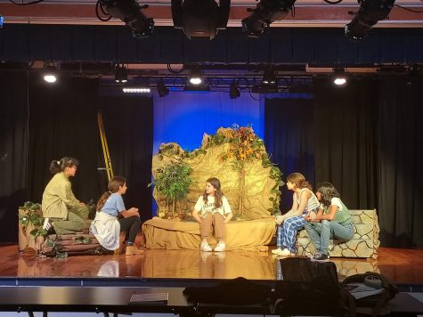 Sets take shape as the cast of Peter Pan rehearse their performances.