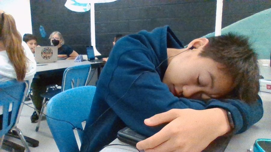 Students are often sleepy in the morning due to the early start time of middle school